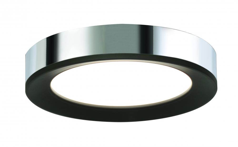 Alta LED Low Profile Flush Mount - 12&#39;&#39; - Black/Chrome