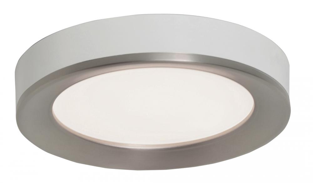 Alta LED Low Profile Flush Mount - 12&#39;&#39; - Satin Nickel/White