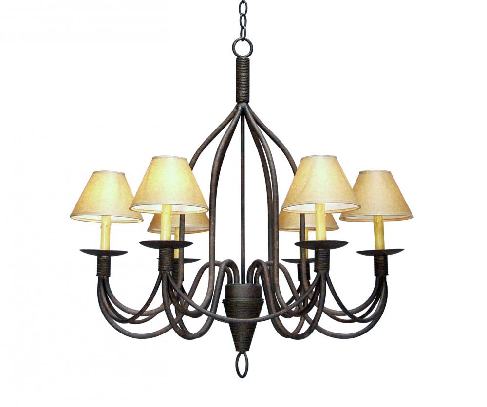 32&#34; Wide Bell 6 Light Chandelier