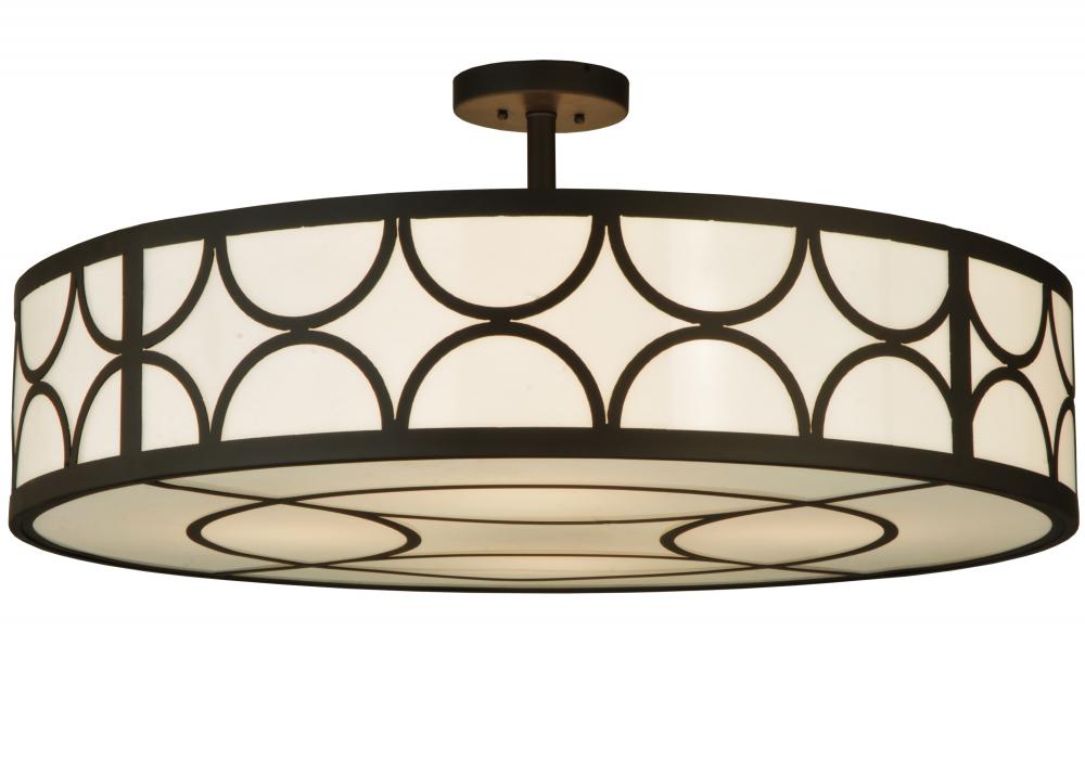 36&#34; Wide Revival Deco Cilindro Semi-Flushmount