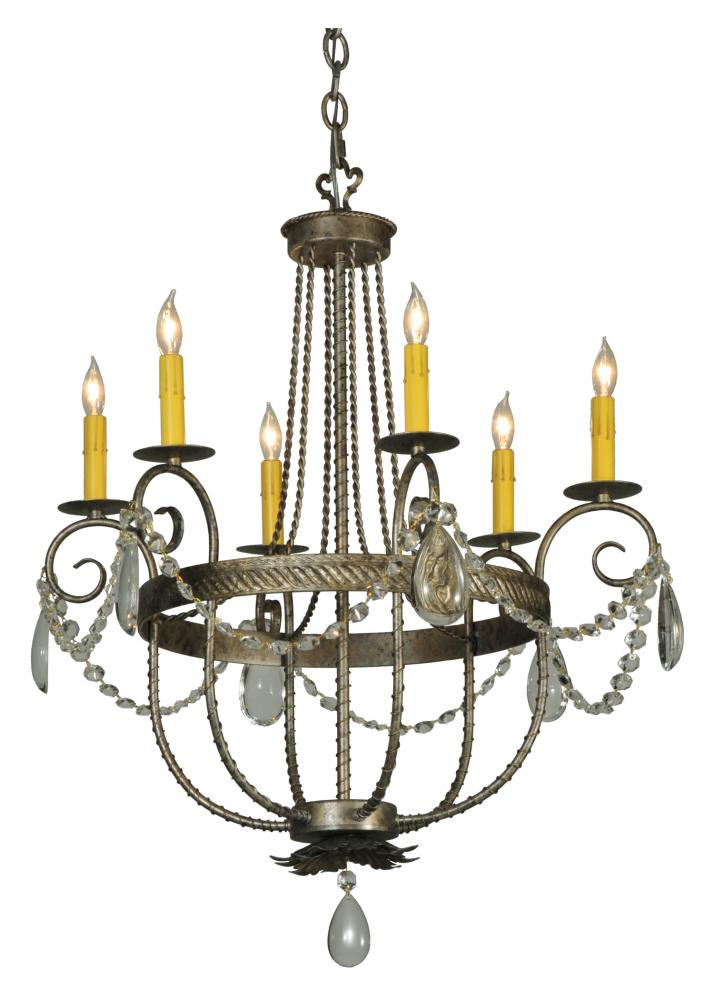 28.5&#34;W Antonia 6 LT Crystal Chandelier