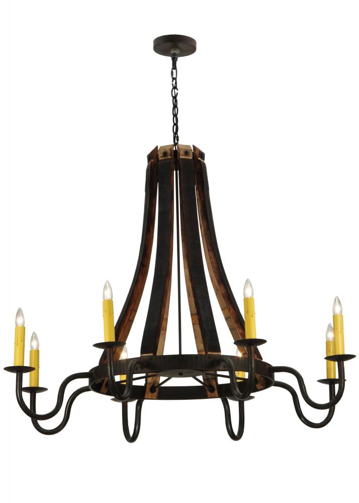 50&#34;W Barrel Stave Madera 8 LT Chandelier