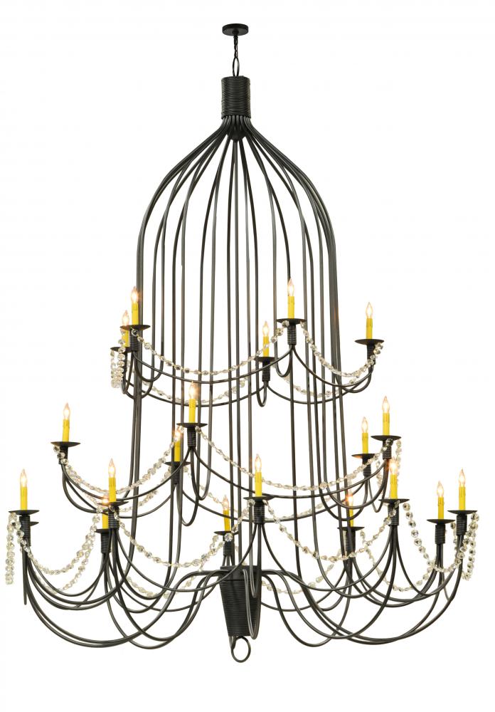 72&#34;W Bell 20 LT Three Tier Chandelier