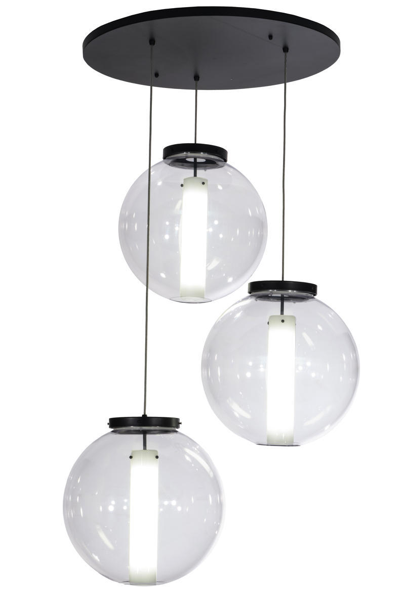 34&#34;W Bola Cilindro 3 LT Cascading Pendant