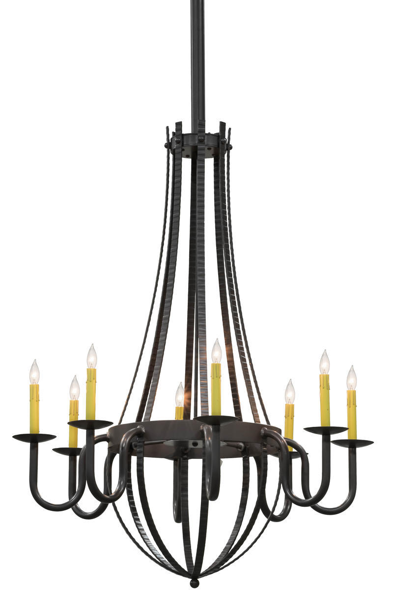 38&#34;W Barrel Stave Metallo 8 LT Chandelier