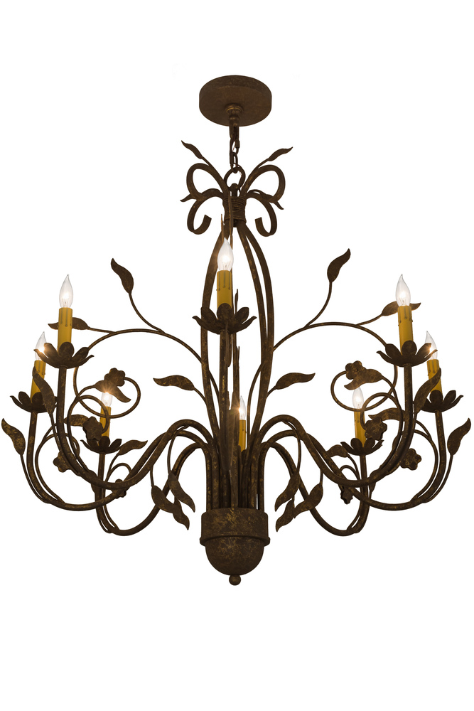 36&#34;W Bordeaux 8 LT Chandelier