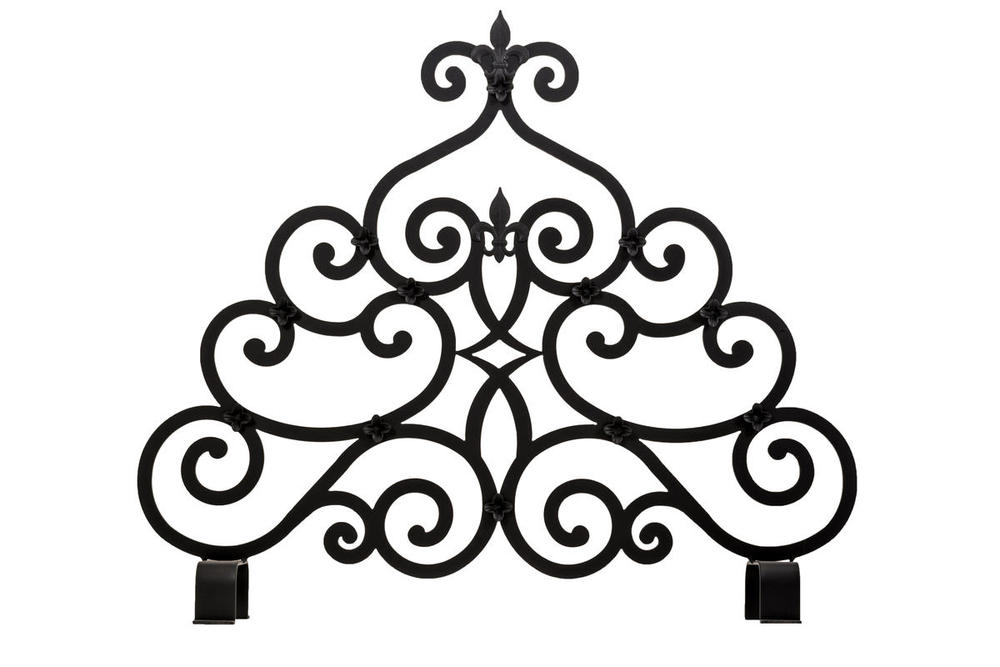 36&#34;W X 32&#34;H Fleur-de-lis Fireplace Screen