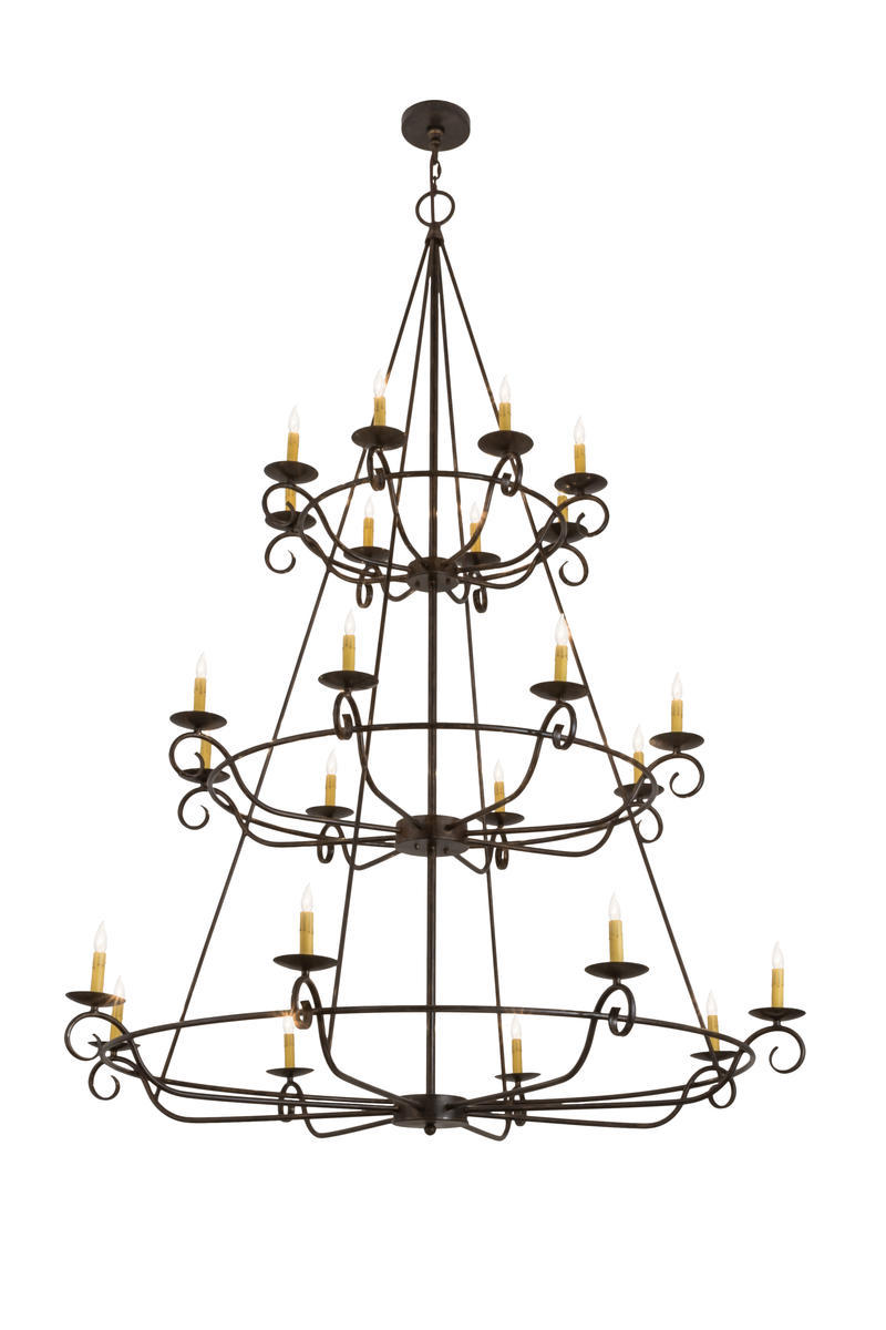 60&#34;W Estrella 24 LT Three Tier Chandelier