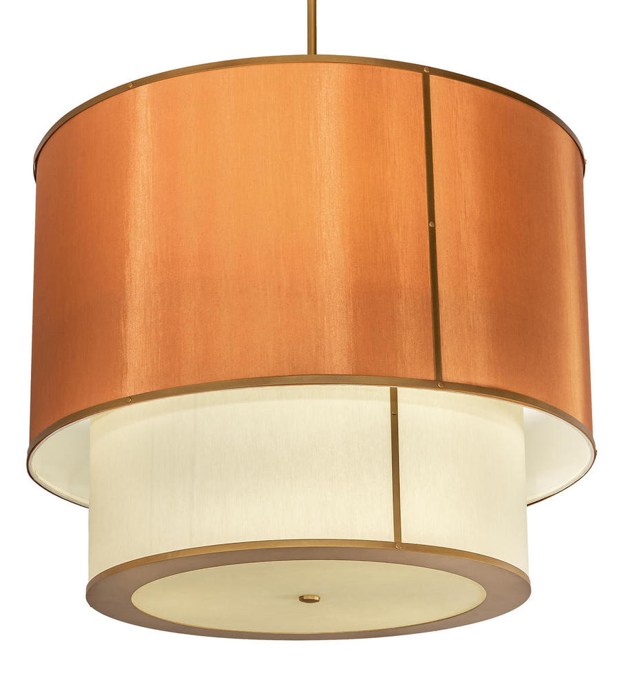 40&#34; Wide Cilindro Textrene Two Tier Pendant