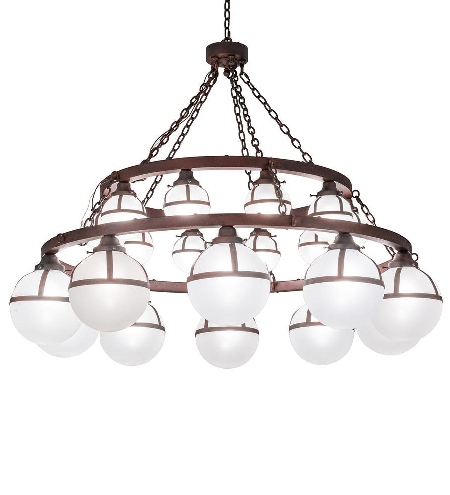 60&#34; Wide Bola Tavern 20 Light Two Tier Chandelier