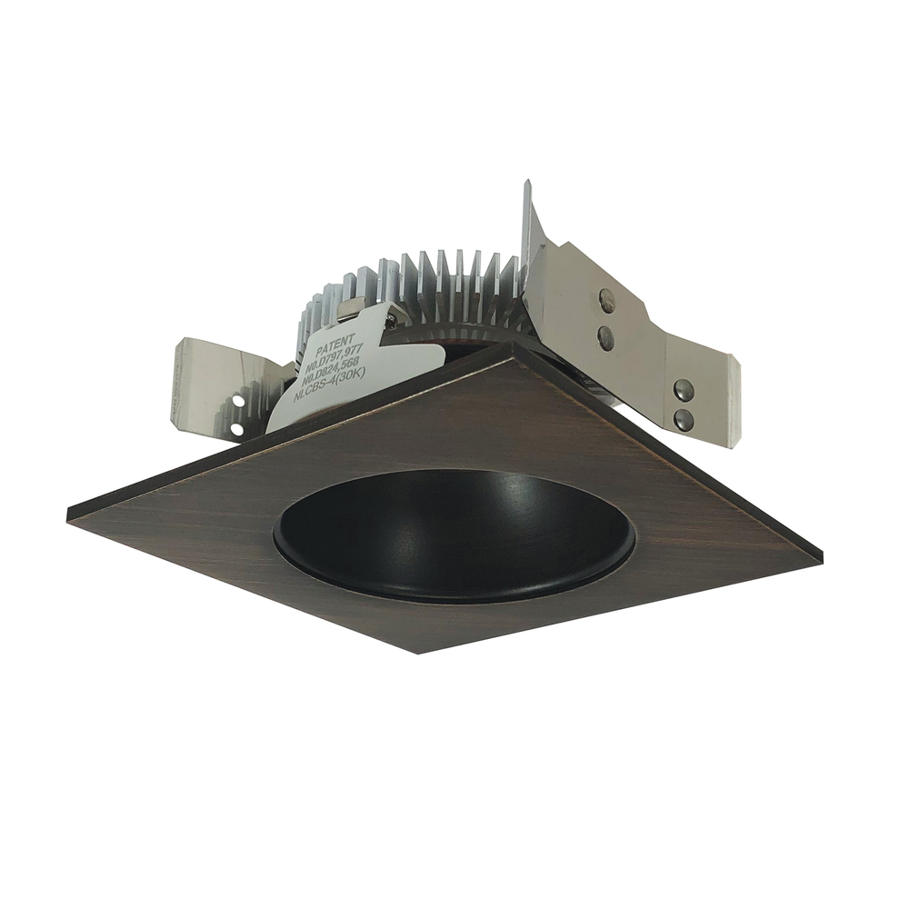 4&#34; Cobalt Shallow High Lumen LED Trim, Square/Round Reflector, 850lm, 3000K, Bronze/Bronze