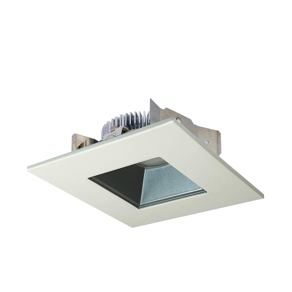 4&#34; Cobalt Shallow High Lumen LED Trim, Square/Square Regress, 850lm, 3500K, Pewter/White