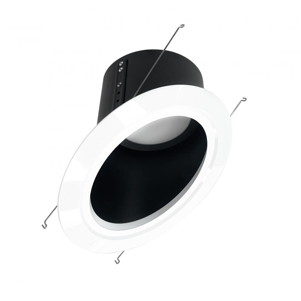 6&#34; Super Sloped LED Retrofit Reflector, 1200lm / 16W, 4000K, Black Reflector / White Flange