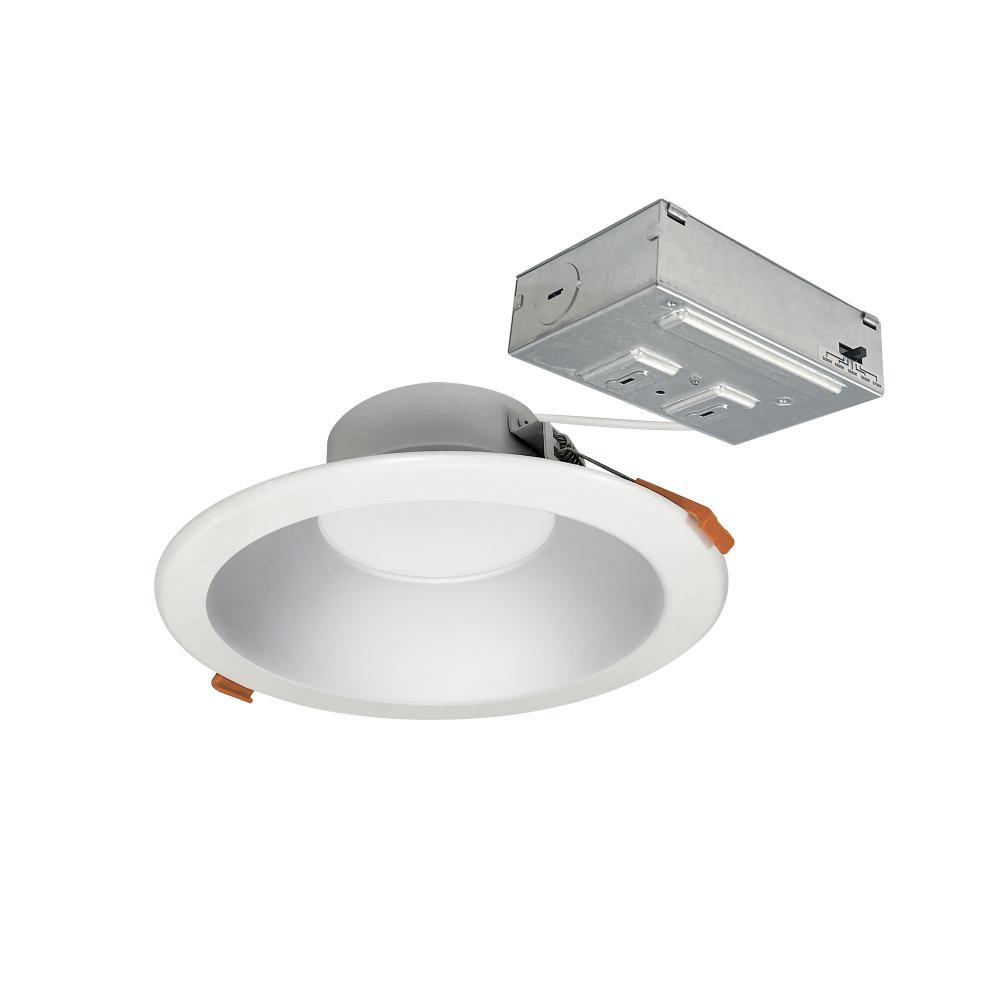 6&#34; Theia LED Downlight with Selectable CCT, 120-277V 0-10V, Haze/Matte Powder White Finish