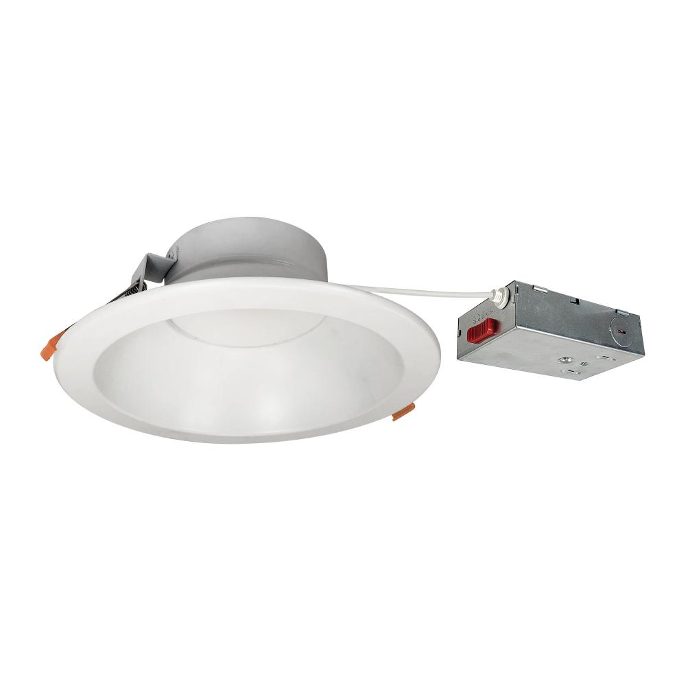 8&#34; Theia LED Downlight with Selectable CCT, 120-277V 0-10V, Matte Powder White Finish