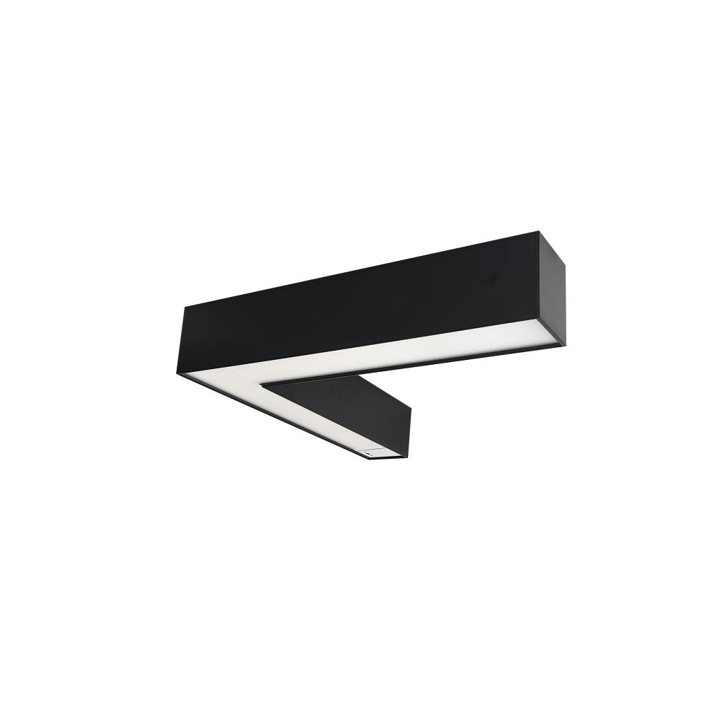&#34;L&#34; Shaped L-Line LED Indirect/Direct Linear, 3781lm / Selectable CCT, Black Finish, with