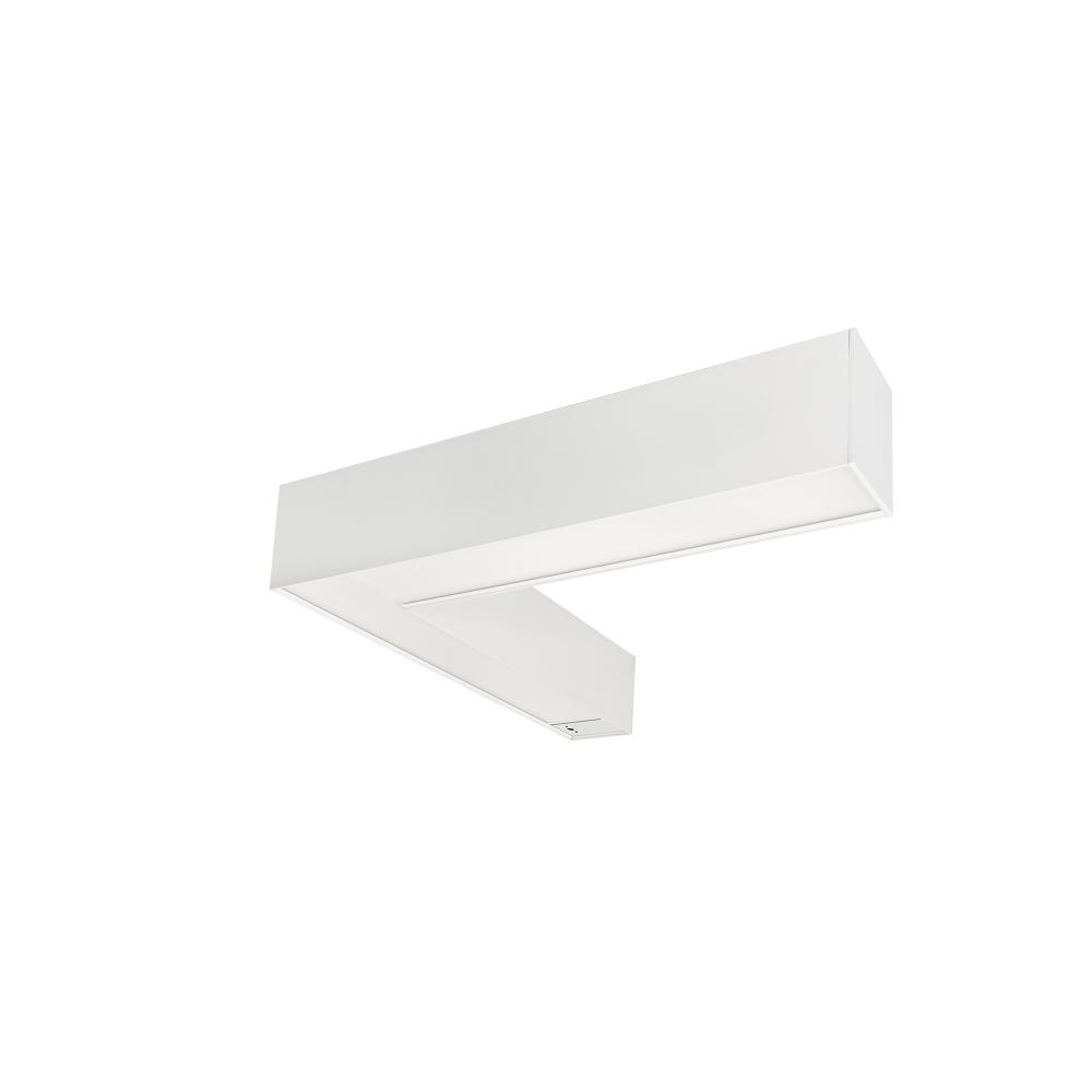 &#34;L&#34; Shaped L-Line LED Indirect/Direct Linear, 3781lm / Selectable CCT, White Finish, with