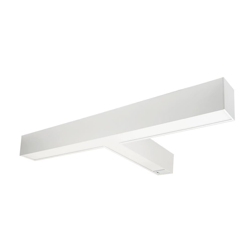 &#34;T&#34; Shaped L-Line LED Indirect/Direct Linear, 5027lm / Selectable CCT, White Finish, with