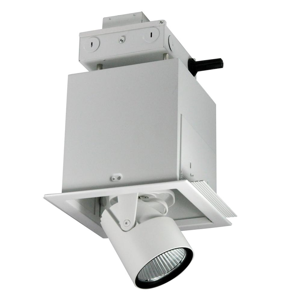 Pull-Down LED Trimless 1-Head MLS, 30W / 2100lm per Head, Flood, 4000K, White, 120V Triac/ELV/0-10V