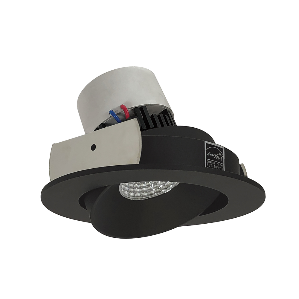 4&#34; Pearl LED Round Adjustable Cone Retrofit, 1000lm / 12W, 3500K, Black Reflector / Black Flange