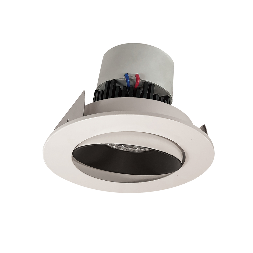 4&#34; Pearl LED Round Adjustable Cone Retrofit, 1000lm / 12W, 3500K, Black Reflector / White Flange