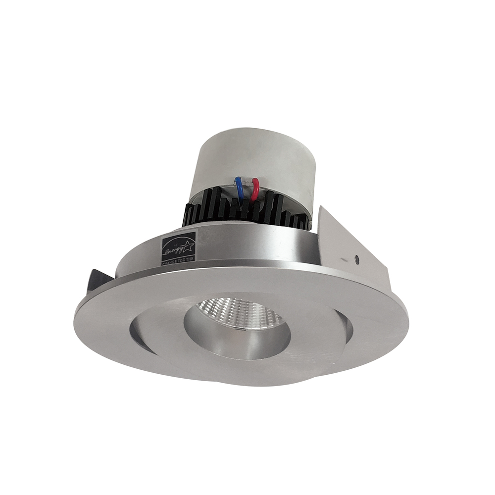 4&#34; Pearl LED Round Adjustable Gimbal Retrofit, 800lm / 12W, Comfort Dim, Natural Metal Finish