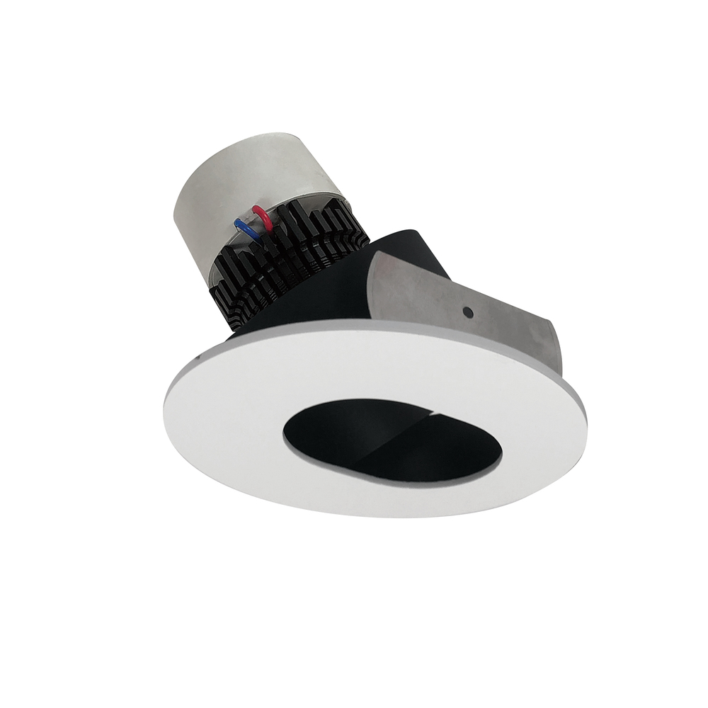 4&#34; Pearl LED Round Adjustable Slot Aperture Retrofit, 1000lm / 12W, 3500K, Black Slot Aperture /