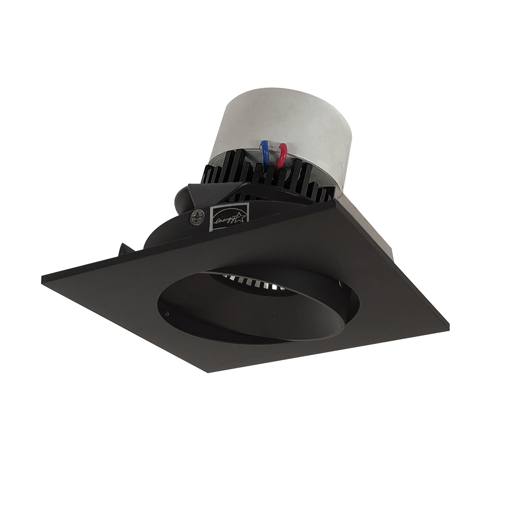 4&#34; Pearl LED Square Adjustable Cone Retrofit, 800lm / 12W, Comfort Dim, Black Reflector / Black