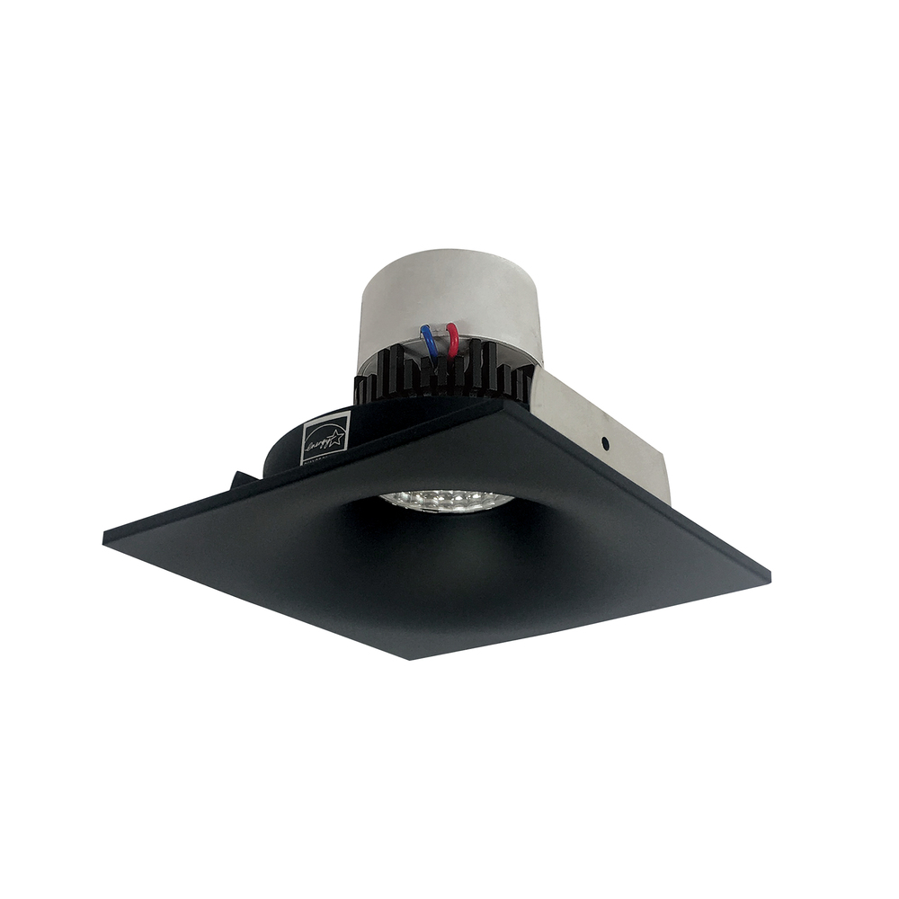 4&#34; Pearl LED Square Bullnose Retrofit, 800lm / 12W, Comfort Dim, Black Finish