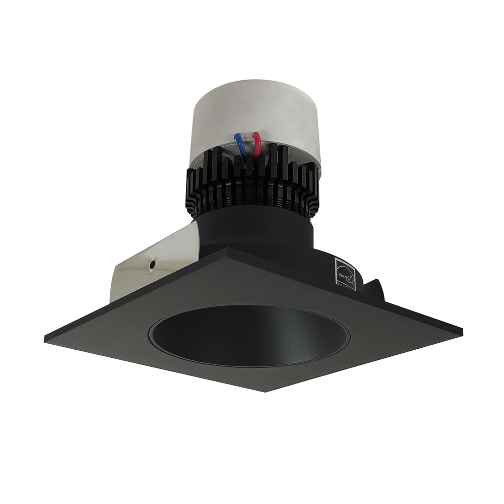 4&#34; Pearl LED Square Retrofit Reflector with Round Aperture, 800lm / 12W, Comfort Dim, Black