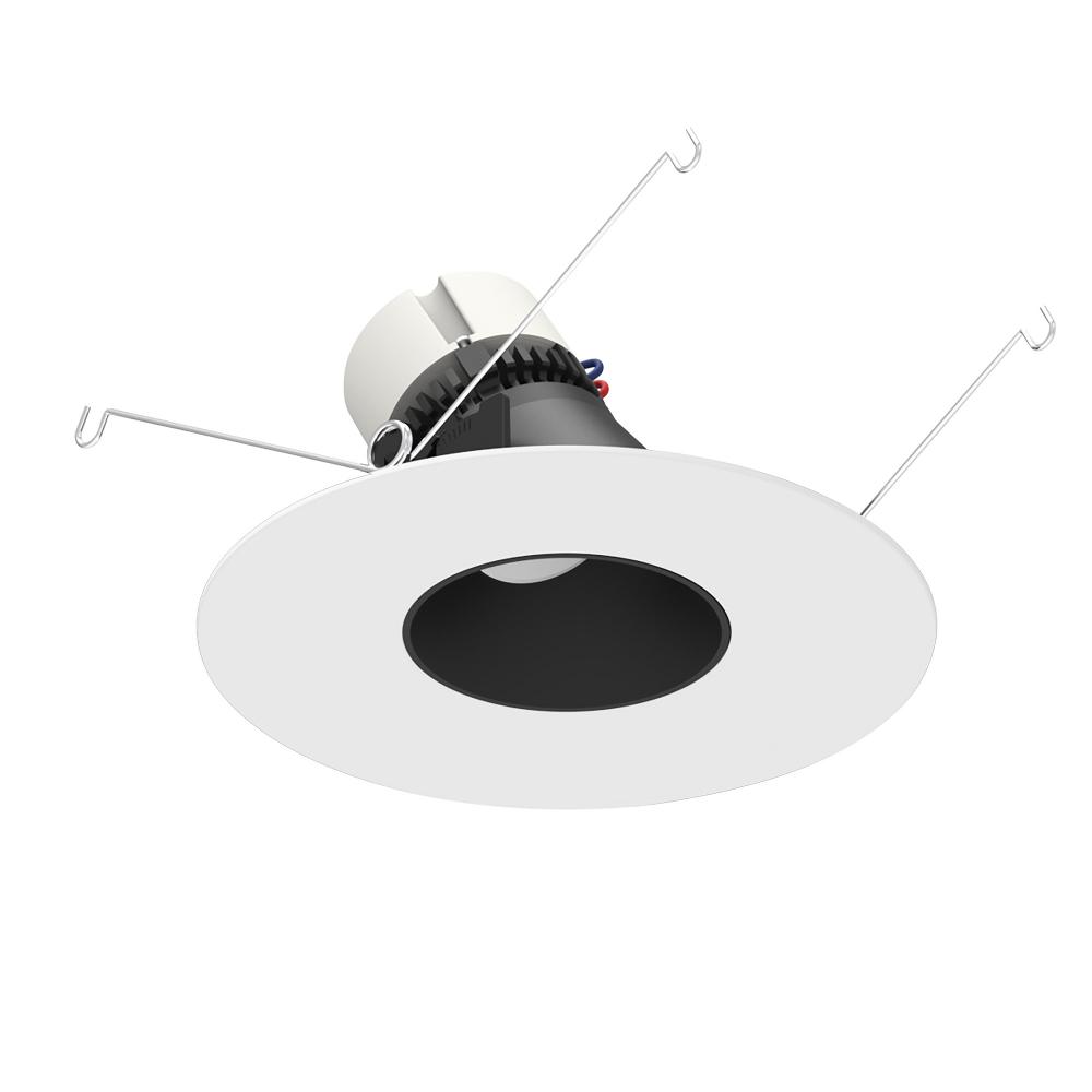 5&#34;/6&#34; Pearl LED Round Adjustable Slot Retrofit, 700lm / 12W, Comfort Dim, Black Reflector /