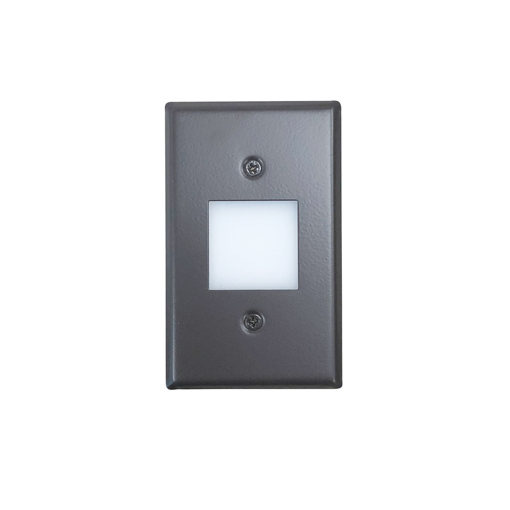 Mini LED Step Light w/ Frosted Glass Lens Face Plate, 1W, 90+ CRI, 2700K, Bronze, 120V Non-Dimming