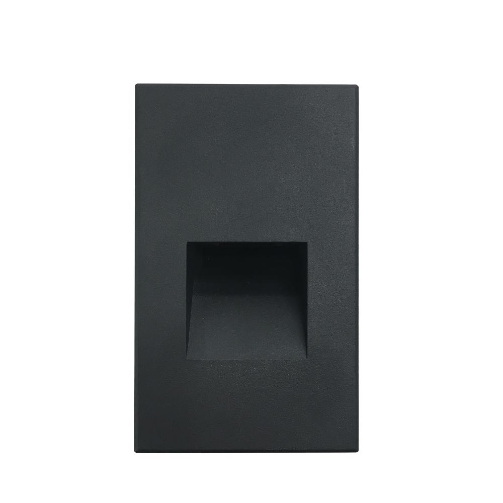 Ari LED Step Light w/ Vertical Wall Wash Face Plate, 37lm / 2.5W, 3000K, Black Finish