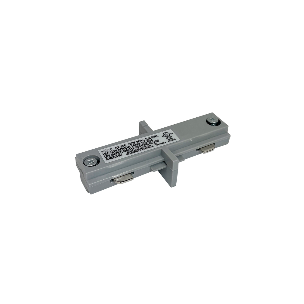Straight Connector for 1 Circuit Track, Silver