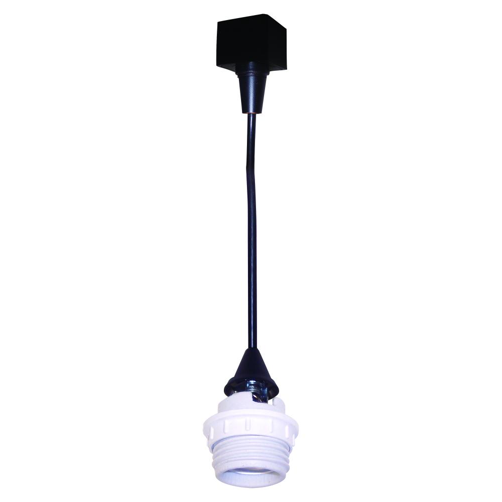 Track Mounted Line Voltage Pendant Cord, 8&#39;-6&#34; length, Medium Base, 100W Max, Black