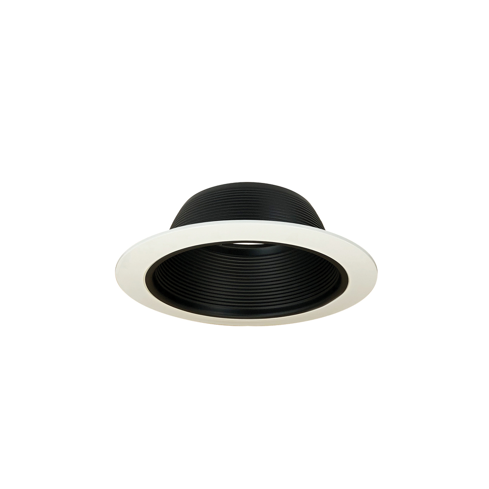 6&#34; BR/PAR30 Stepped Baffle w/ Oversize Plastic Ring, Black/White