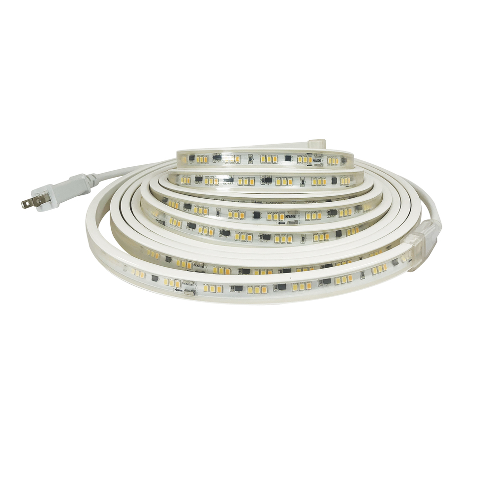 Custom Cut 28-ft 120V Continuous LED Tape Light, 330lm / 3.6W per foot, 2700K, w/ Mounting Clips and