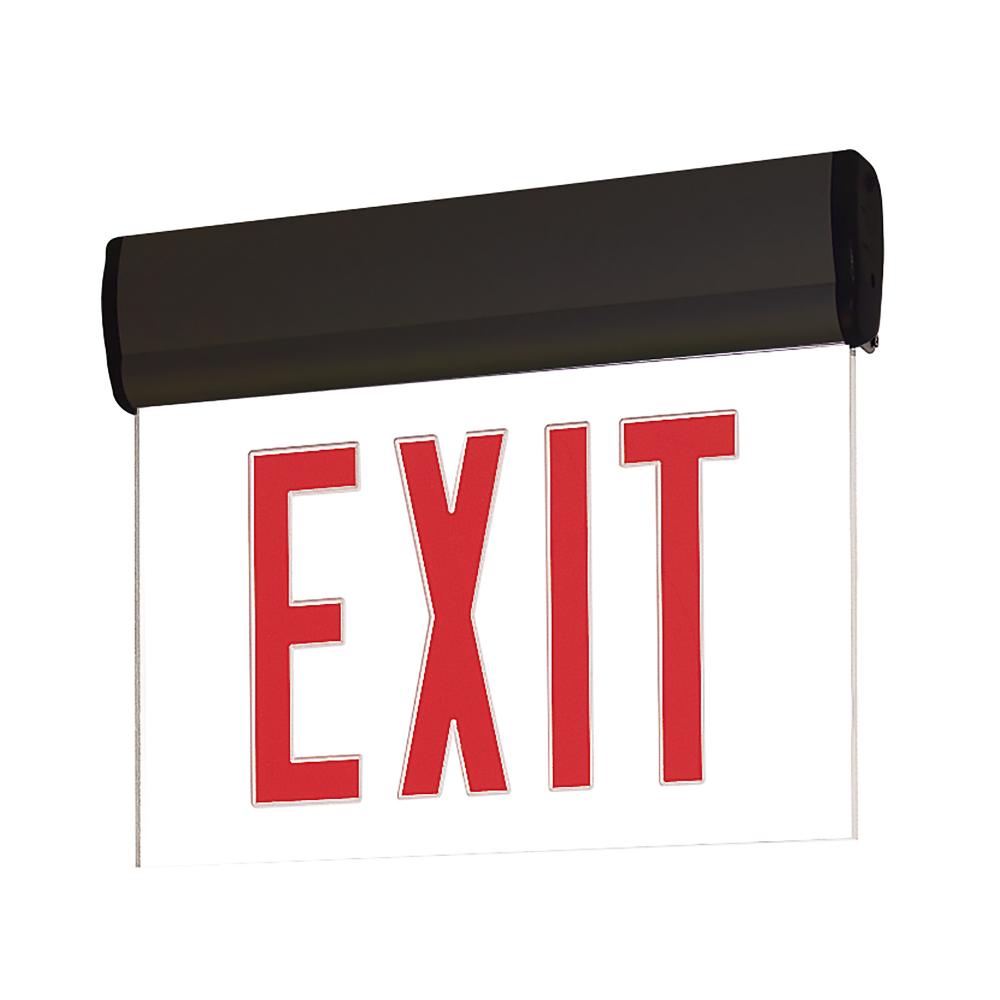 Surface Adjustable LED Edge-Lit Exit Sign, 2 Circuit, 6&#34; Red Letters, Single Face / Clear