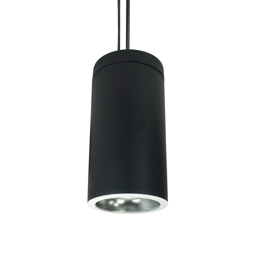 6&#34; Cobalt Pendant Mount Cylinder, Black, 1000L, 4000K, Diffused /White Reflector, 120V Triac/ELV