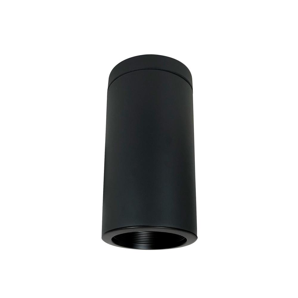 6&#34; Cylinder, Black, Surface Mount, 25W Med Base LED, Ref., Black