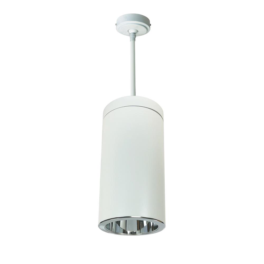 6&#34; Sapphire III Pendant Mount White Cylinder, Clear Reflector/Clear Flange, 120V; Phase Dimming,