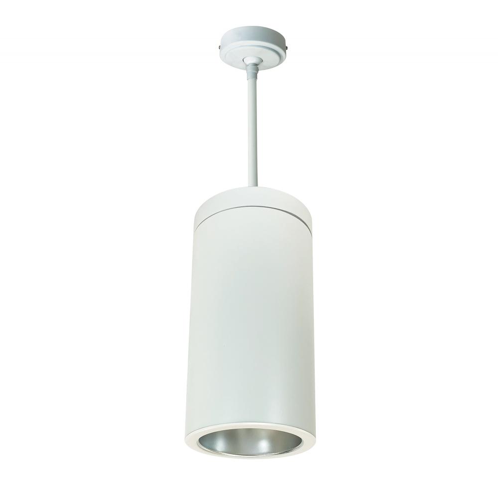 6&#34; Sapphire III Pendant Mount White Cylinder, Diffused Clear Reflector/Matte Powder White