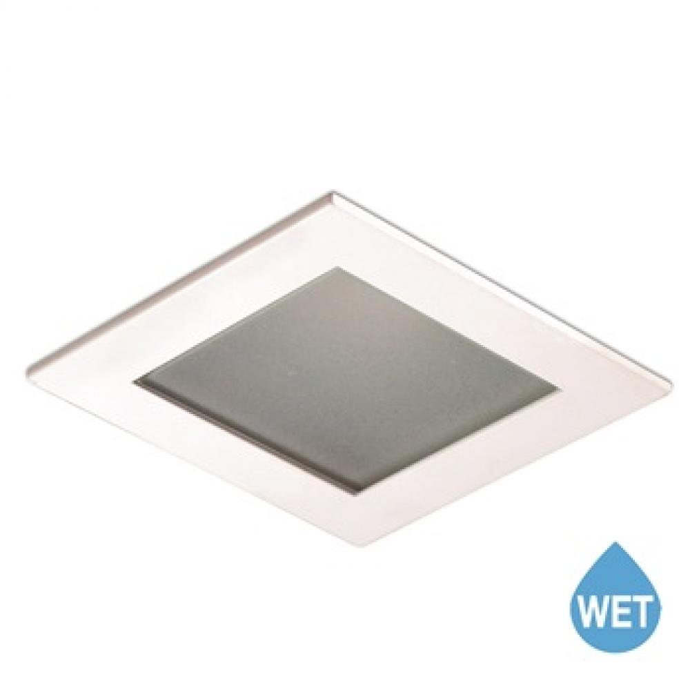 4&#65533; Square Flat Frosted Lens, White Flange, Wet Label