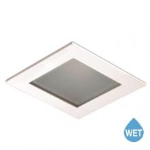 Nora NL-4584W - 4� Square Flat Frosted Lens, White Flange, Wet Label