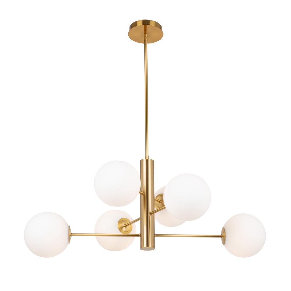 Aurelia Collection 6-Light 31&#34; Chandelier Brass