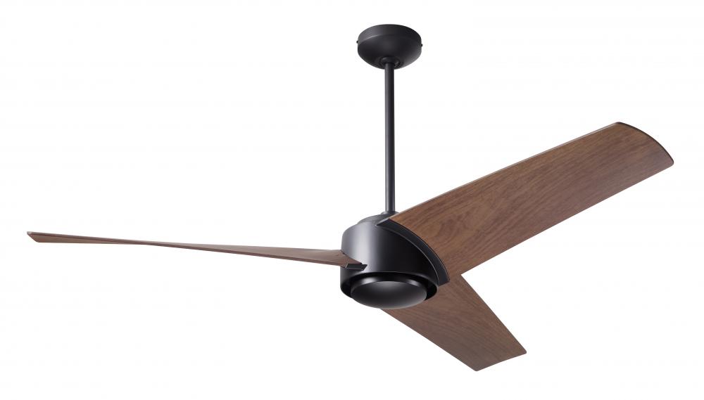 Ambit DC Fan- Matte Black Finish; 56&#34; Mahogany Blades; No Light; Wall/Remote Combo Control