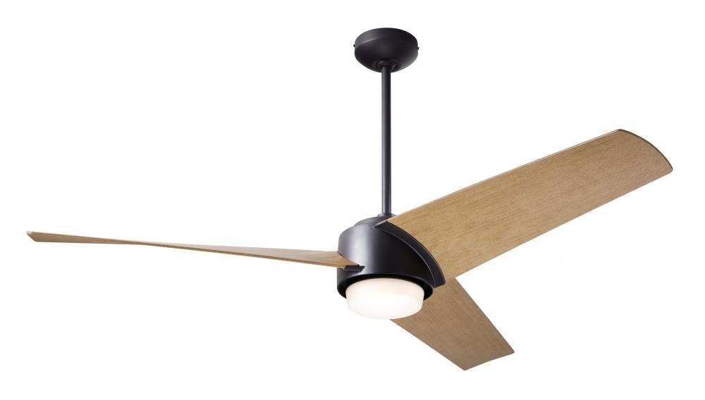 Ambit DC Fan- Matte Black Finish; 56&#34; Maple Blades; 17W LED (Matte Black Trim)