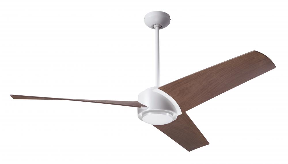 Ambit DC Fan- Matte White Finish; 56&#34; Mahogany Blades; No Light; Wall/Remote Combo Control