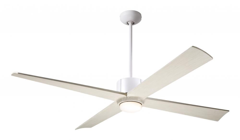 Nouveau DC Fan; Matte White Finish w/ Graphite; 56&#34; Whitewash Blades; 17W LED; Wall Control