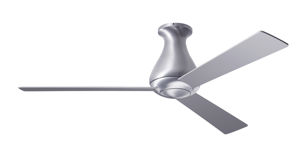 Altus Flush Fan; Brushed Aluminum Finish; 52&#34; White Blades; No Light; Wall Control with Remote H